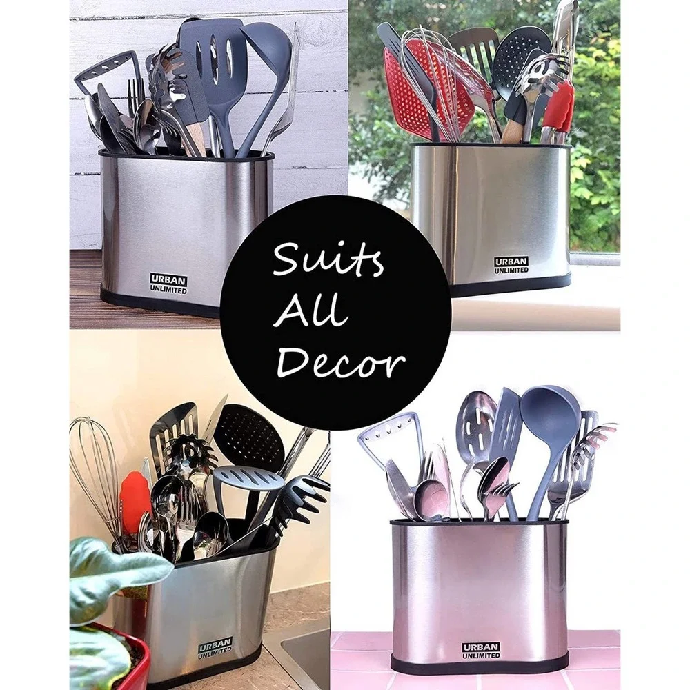 Stainless-steel Utensil Holder, Large 8.5''/ 7